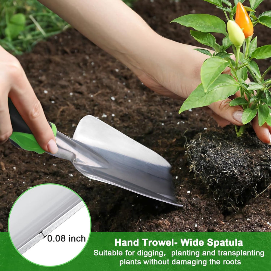 Garden Tools Set, 3 Pack Heavy Duty Gardening Tools Set + Garden Shovel Trowel Garden Tool Set, 2 Pack Heavy Duty Gardening Tools Set