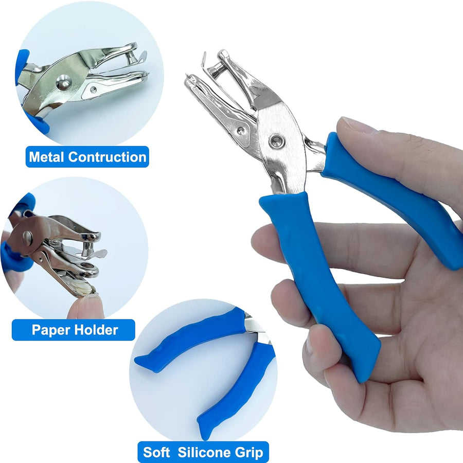 Single Hole Punch 1/4” Hole Puncher for Crafts, One Hole Paper Punch + Garden Shovel Trowel Garden Tool with Measurement Mark