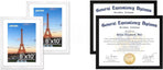 White 8x10 Picture Frame&8.5x11 Diploma Frame, Black Picture Frame With Clear Plexiglass, 2 Pack Certificate for Wall Display, Document Frame, High School Diploma