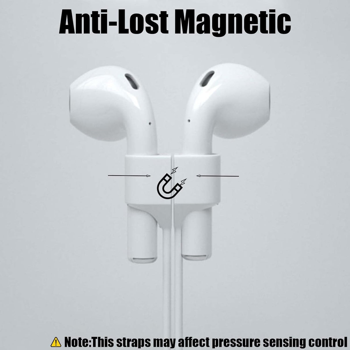 Airpod Strap,Magnetic Anti-Lost Air Pod Neck Strap Lanyard for AirPods 4/3/2/1,AirPod Pro 2/1 Soft Silicone Airpods Accessories Holder Strap for Running,Fitness,Dancing(White/Blue/Black)