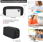 Della Gao Pencil Case Large Capacity Pencil Pouch Aesthetic Pencil Box for Office Stationery Organizer, Simple Sturdy Multifunctional Pencil Bag for Men - Black