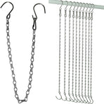 10 Pack SIL Storagehook Silver Hanging Chains with Hooks, Grow Lights Chain adjusable fit bird feeders for outdoors, Plant hanger indoor, Hanging Planter, Wind Chime, Pendant light, Christmas wreath