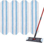H2prO Mop Pads Replacements Compatible with Flat Mop System, Replace Mop Heads for Mop, Machine Washable Reusable Microfiber Pad Refills for Floor Cleaning (4 Pack)