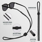 3 Pcs Glasses Strap-Adjustable Eyeglass Holders for Men, Women, and Kids - Neck Eyewear Retainer, Sports Sunglasses Strap, Lanyard