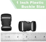 3pcs 1" Inner Dia. Plastic Buckles for Strap Replacement, Quick Side Release Buckles Outdoor Camping Backpack Clips for Dog Collar Nylon Webbing Belt Clip Dual Adjustable