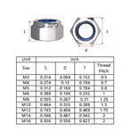 (50pcs) M8 Self Clinching Nuts 304 Stainless Steel Self-Lock Nylon Inserted Hex Lock Nuts