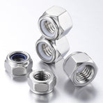 (50pcs) M8 Self Clinching Nuts 304 Stainless Steel Self-Lock Nylon Inserted Hex Lock Nuts