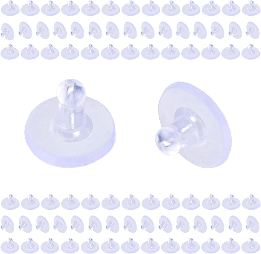 Earring Backs for Studs 240pcs Earring Backings Stoppers Pierced Ear Backings Clear Rubber Bullet Clutch Plastic Locking Ear Backs for Posts