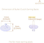 Earring Backs for Studs 240pcs Earring Backings Stoppers Pierced Ear Backings Clear Rubber Bullet Clutch Plastic Locking Ear Backs for Posts