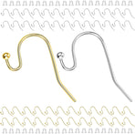 Earring Hooks 100pcs Mix Color Ball Dot Ear Wire with Rubber Backs Earwire for Jewelry Making Earring Supplies (50pcs Ear Wire Each Color and 100pcs Backs, Total 200pcs)