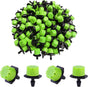 Drip Irrigation Emitters 50 Pcs Irrigation Drippers 360 Degree System Emitters Sprinklers Drippers for Drip 1/4 Inch Tube Gardening (Green)