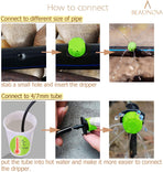 Drip Irrigation Emitters 50 Pcs Irrigation Drippers 360 Degree System Emitters Sprinklers Drippers for Drip 1/4 Inch Tube Gardening (Green)