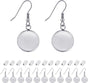 Earring Kit 30pcs Blank Ear Wire Hook 14mm Stainless Steel Cabochon Setting Earring Bezel with Rubber Backs for Cabochon Resin DIY Earwire Making (14mm, 30pcs)