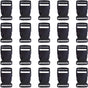 Plastic Buckle Strap Clip Quick Side Release Buckles 1 Inch Flat for Nylon Strap Backpack (Black, 1 Inch, 20 Piece)