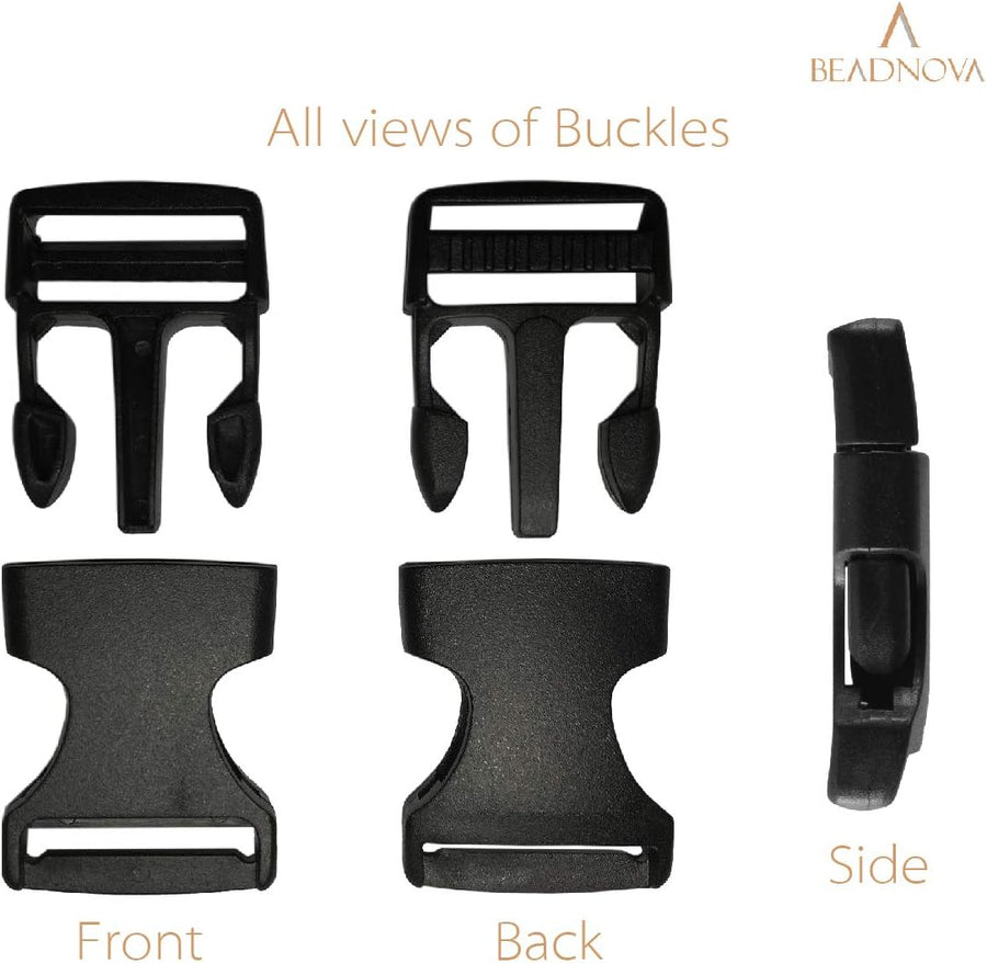 Plastic Buckle Strap Clip Quick Side Release Buckles 1 Inch Flat for Nylon Strap Backpack (Black, 1 Inch, 20 Piece)