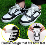 Elastic No Tie Shoe Laces for Sneakers, Stretch Tieless Shoelaces for Kids and Adults, Flat Athletic Shoes Strings