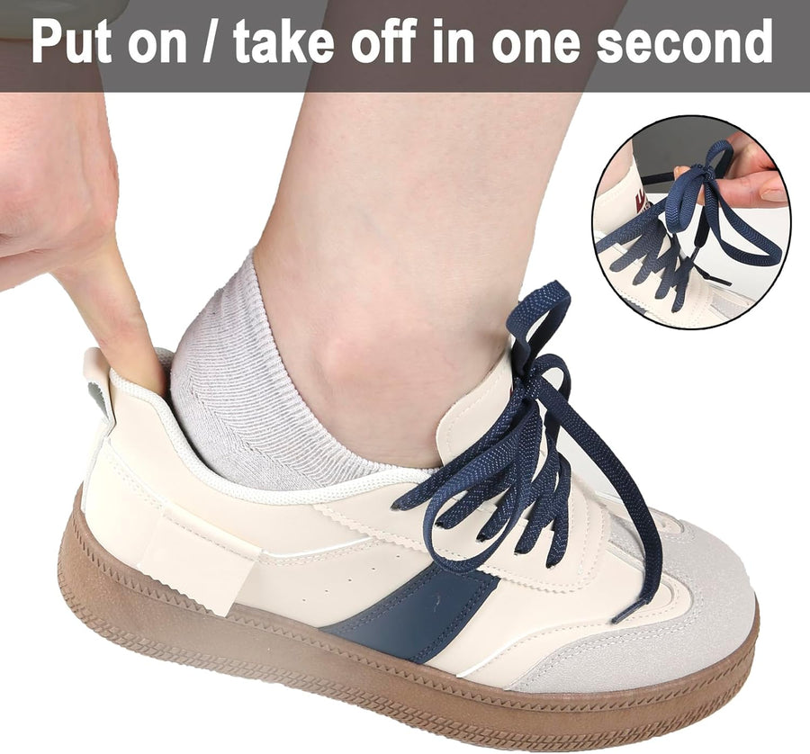 Elastic No Tie Shoe Laces for Sneakers, Stretch Tieless Shoelaces for Kids and Adults, Flat Athletic Shoes Strings