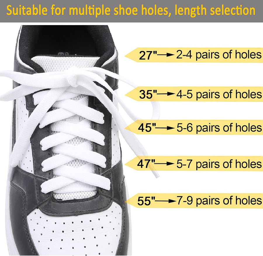 Elastic No Tie Shoe Laces for Sneakers, Stretch Tieless Shoelaces for Kids and Adults, Flat Athletic Shoes Strings
