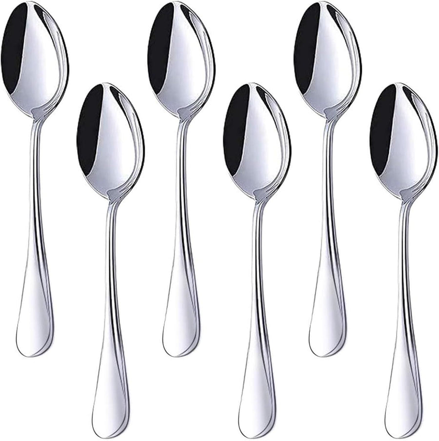 Stainless Steel Teaspoons, 6-Piece Coffee & Dessert Spoons Set, 6.7 Inch Small Spoons for Tea, Sugar, Yogurt & Ice Cream, Mirror Polished, Dishwasher Safe