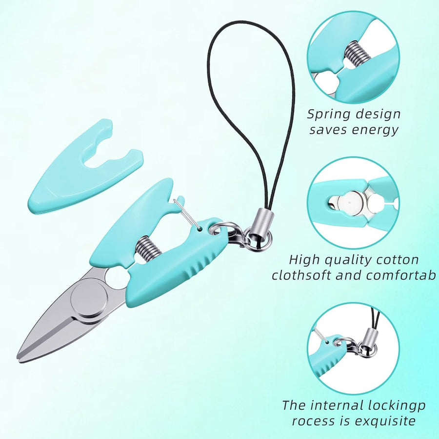 5 Pcs Mini Scissors with Cover, Portable Travel Scissors, Tiny Sewing Scissor, Multifunctional Micro Snips for Sewing, Crafts, and Yarn