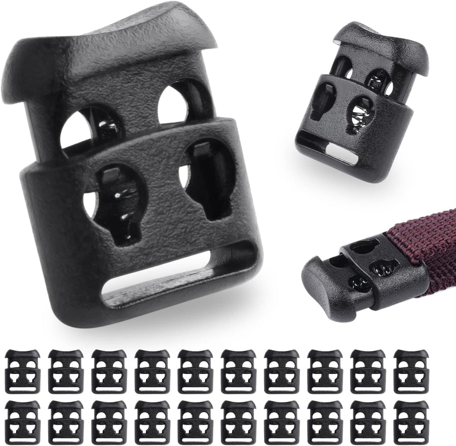 CooBigo Plastic Cord Locks for Paracord Drawstring Clip, Spring Toggle Cord Stopper Sweatpant Hat Gloves Hoodie String Lock