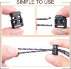 CooBigo Plastic Cord Locks for Paracord Drawstring Clip, Spring Toggle Cord Stopper Sweatpant Hat Gloves Hoodie String Lock