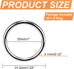 CooBigo 10 Pack 1" O Rings Buckles for Webbing Straps Collars Purses Bags Hardware - Silver