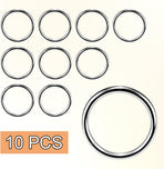 CooBigo 10 Pack 1" O Rings Buckles for Webbing Straps Collars Purses Bags Hardware - Silver