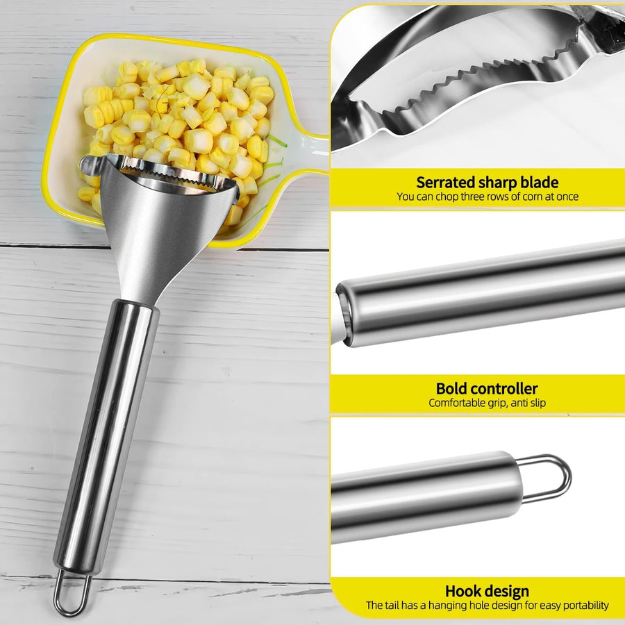 Corn Peeler,304 Stainless Steel Corn Stripper Corn Kernel Remover Tool