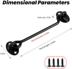 2 Pack 6'' Door Latch Door Lock Hardware, 6'' Hook and Eye Gate Latch Easy Lock for Barn Door, Black Sliding Door Lock with Screws for Window, Cabin Hooks