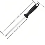 13" Professional Knife Sharpening Steel Rod - High Carbon Magnetic Honing Rod for Kitchen Chef Knives, Ergonomic Non-Slip Grip with Durable Serrations & Hanging Hole - Multi-Purpose for Home (13IN)