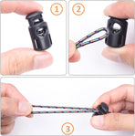 10 PCS Plastic Spring Cord Locks for Drawstring, Paracord Toggle Stopper Clasp Elastic Shoeslace Lock Sweatpants Hoodie String Clips Bungee Swim Goggles Gloves String Lock Replacement