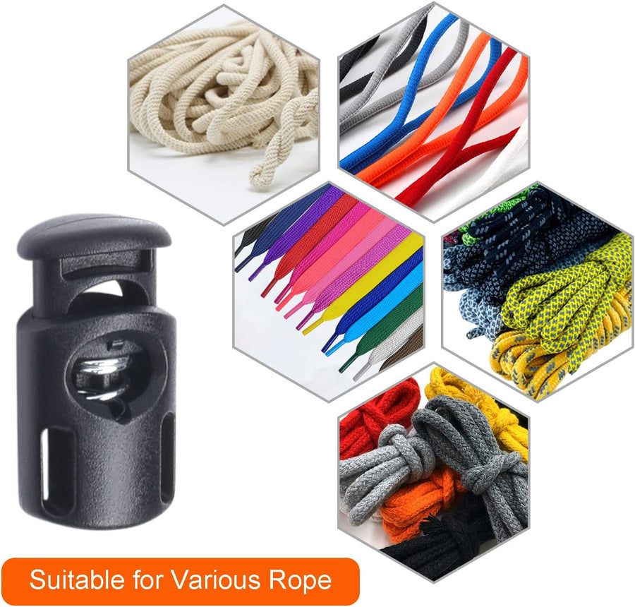 10 PCS Plastic Spring Cord Locks for Drawstring, Paracord Toggle Stopper Clasp Elastic Shoeslace Lock Sweatpants Hoodie String Clips Bungee Swim Goggles Gloves String Lock Replacement