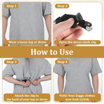 2Pcs Dress Clips Back Cinch, Elastic Waist Cincher Clip for Tightening Clothes, Collar Clips for Shawls, Cardigan