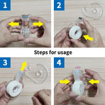 Hand Use Desktop Tape Dispenser, Transparent Plastic Lightweight and Portable Refillable Dispenser for 3/4" Tape, 1 Pack
