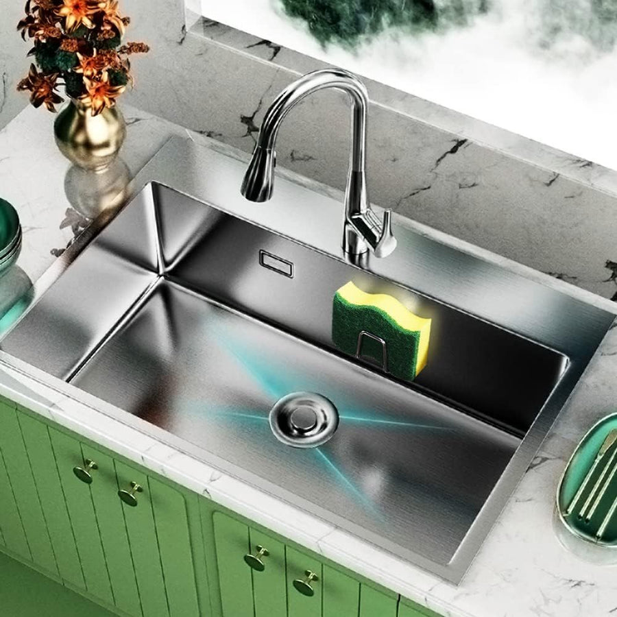 Sponge Holders for Kitchen Sink Adhesive Sponge Holder Sink Caddy 304 Stainless Steel Rust Proof Waterproof, Quick Drying