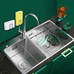 Sponge Holders for Kitchen Sink Adhesive Sponge Holder Sink Caddy 304 Stainless Steel Rust Proof Waterproof, Quick Drying