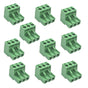 10 Pcs Green 5.08mm Pitch 3P Pluggable Teminal Blocks Connector Socket Adapters