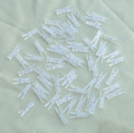 Yansanido 100pcs Mini Clear Plastic Utility Paper Clip, Clothespins Clips, Clothes Line String Clips, mini Clothes Pins for Photo for String Fairy Lights Color Clear(100pcs Clear Plastic Clips)