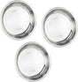 Thin Circular Trinket Tray, 3 Pcs Stainless Steel 7 Inch Diameter Flat Serving Trays for Kitchen, Party and Outdoors (3)