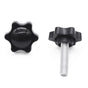 Xadnitu 10 Pieces 1/4''-20-1'' Thread Knob Plastic Star Shaped Nut Clamping Male Handle Tightening Screw Knobs for Replacing Umbrella Base