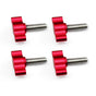 Xadnitu 1/4"-20 x 1 Thread Thumb Screw,Stainless Steel Standard/Coarse Thread with Red Adjustable Tee Wing Aluminum Knob to Remove Replace Hand Clamping Tightening Knob Power Supply, 4 Packs