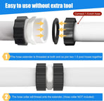 Pool Hose Connector for Intex Coleman Swimming Pool Pump Hose Extender Adapter with 11228 11412 L-Shape O-Ring Gasket | 2 Hose Connector 8 Sealing Rings