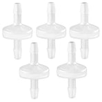 5 Packs Check Valve 1/8”(3MM) One-Way PVDF Plastic Hose Barb for Liquid Air