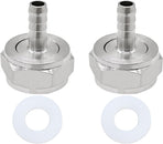 Keg Coupler Barb Connector, 1/4'' Barb x G5/8 Thread Stainless Steel 304 Beer Kegerator Sankey Couplers Hex Nut Beer Line Tailpiece Nipple Fitting with Sealing Gasket Washer(2 Pack)