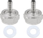 Keg Coupler Barb Connector, 1/4'' Barb x G5/8 Thread Stainless Steel 304 Beer Kegerator Sankey Couplers Hex Nut Beer Line Tailpiece Nipple Fitting with Sealing Gasket Washer(2 Pack)
