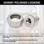 Keg Coupler Barb Connector, 1/4'' Barb x G5/8 Thread Stainless Steel 304 Beer Kegerator Sankey Couplers Hex Nut Beer Line Tailpiece Nipple Fitting with Sealing Gasket Washer(2 Pack)