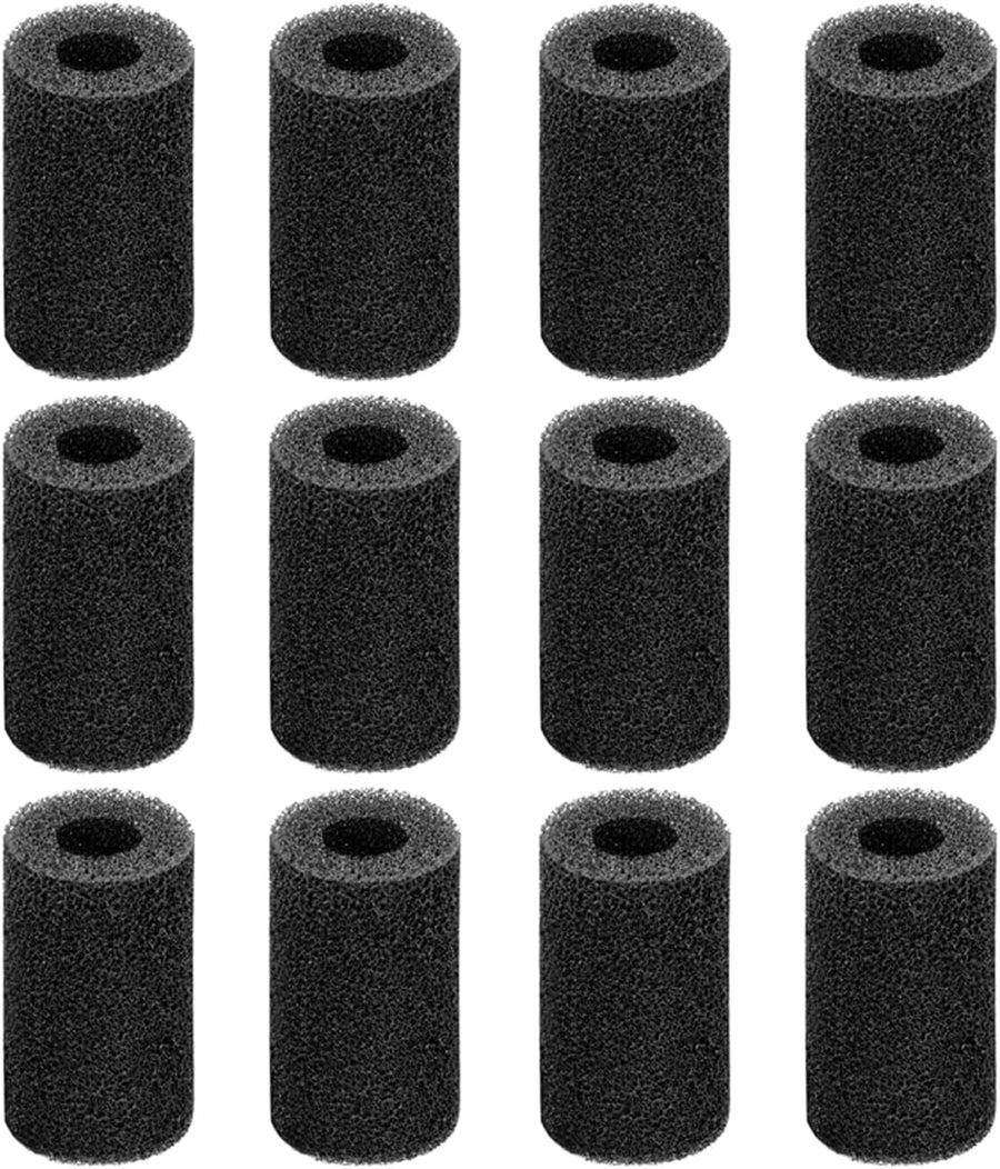 12-Pack Pre-Filter Sponge for Aquarium Shrimp Fry Fish Tank Filter 0.8 Inch Intake, Replacement Foam Cover
