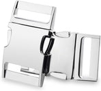 CooBigo Metal Side Release Buckle Webbing Buckle Paracord Bracelet Clasps for Leather Strap Dog Collars Harness Belt