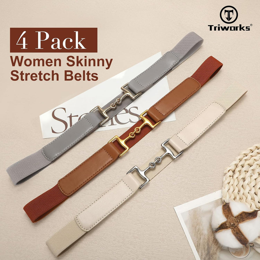 Belts for Women Adjtable Skinny Elastic Belt for Dresses